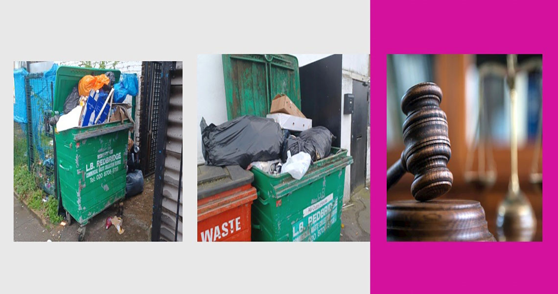 exposed rubbish