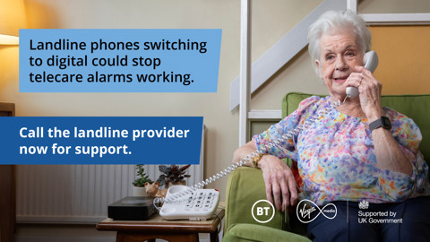 Image illustrating concerns over elderly access to emergency services if landline phone services are discontinued.