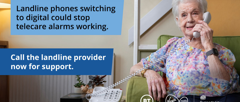 Image illustrating concerns over elderly access to emergency services if landline phone services are discontinued.