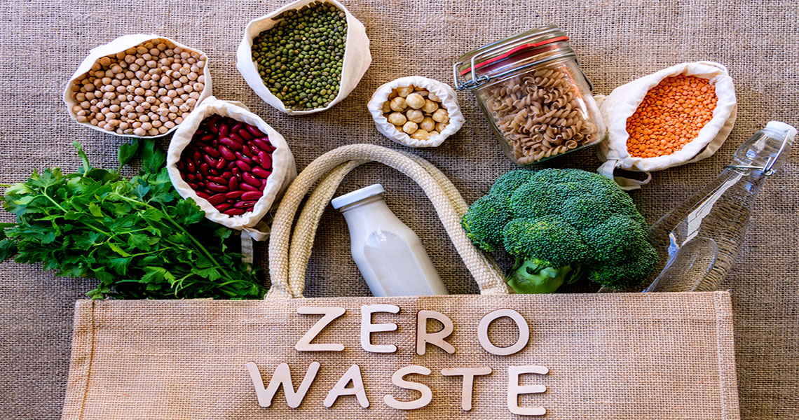 food with zero waste wording on it